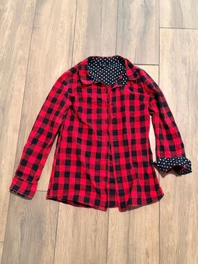 Red & Black Buffalo Plaid Button-Up Shirt